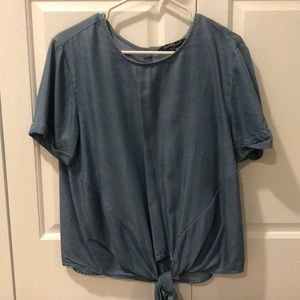 Jean shirt with knot tie